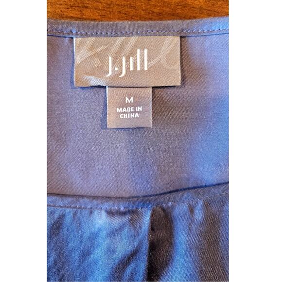 J. Jill Silk Blouse, Blue, Pleated, 52% Silk, 48% Cotton, Sz M - Picture 4 of 11